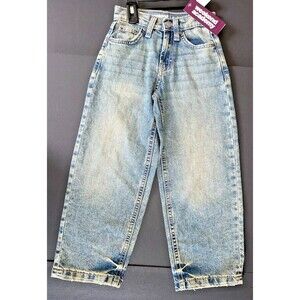 Weekend Academy Girls Baggy Yellow Tint Light Wash Denim Jeans, Size 6 NWT